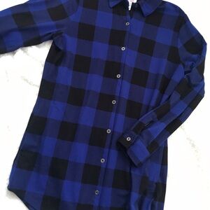 Blue and Black Plaid Tunic